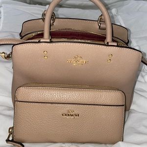 Coach nude tan crossbody and wallet